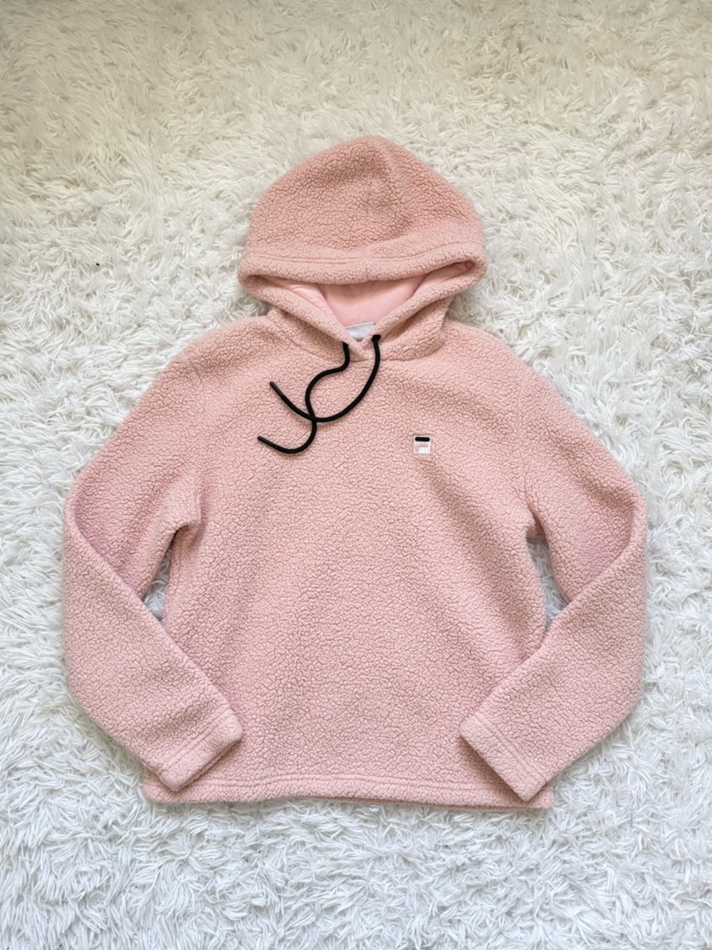 Fila Pink Sherpa Hoodie with Contrast Drawcord